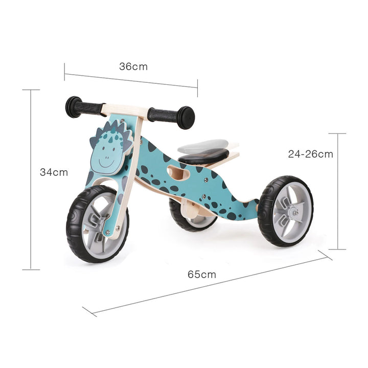 Dino Balance Bike Dimensions: Length: 65 cm, Width: 36 cm, Height: 34 cm