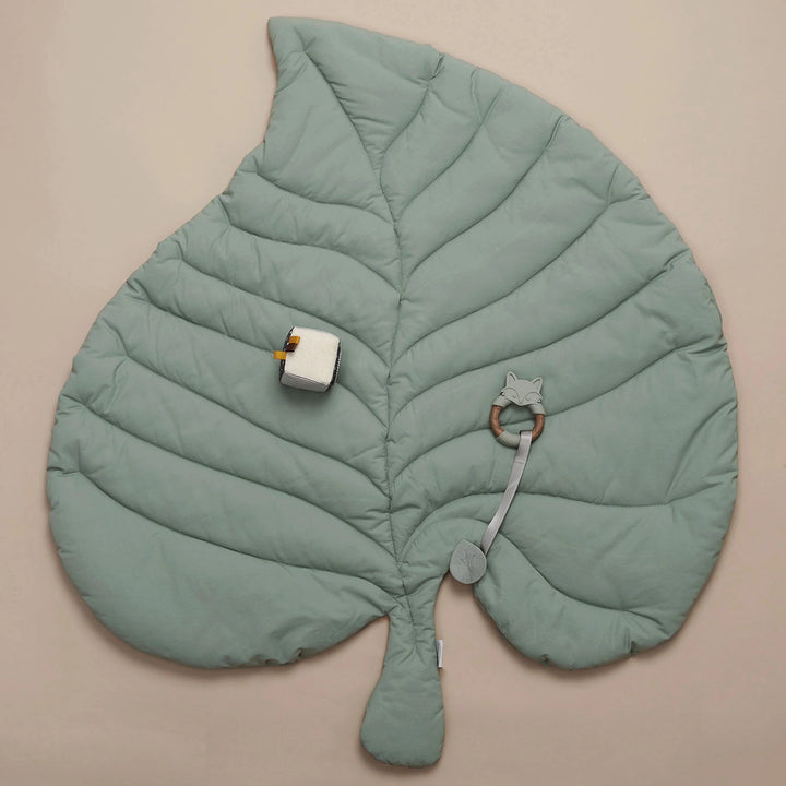 Baby Play Mats for Babies - Turquoise Leaf-Shaped Mat