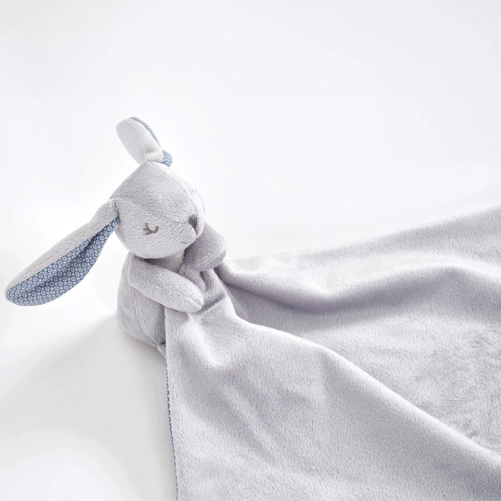 Minidream Bunny Comforter in blue, designed to comfort babies from birth.