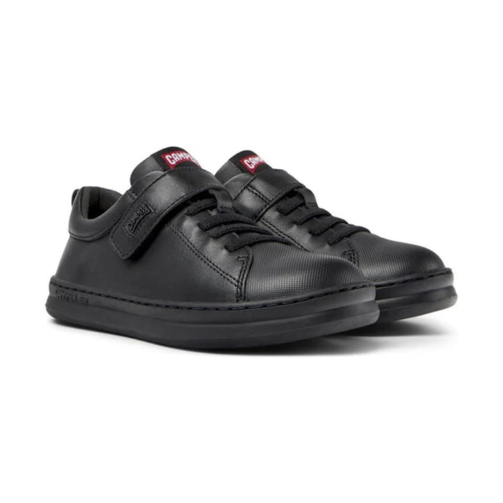 Camper Runner Black Leather School Shoes