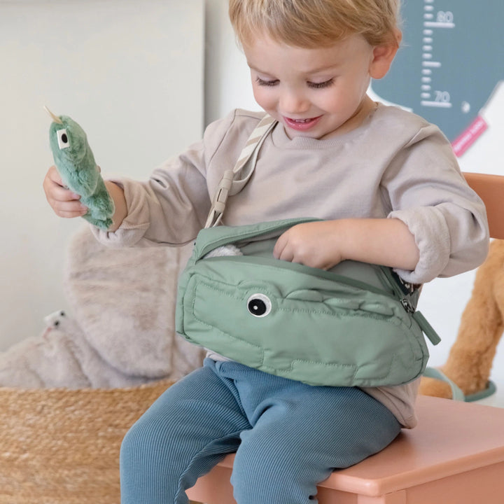 Croco Quilted Cross-Over Kids Bag with crocodile design.