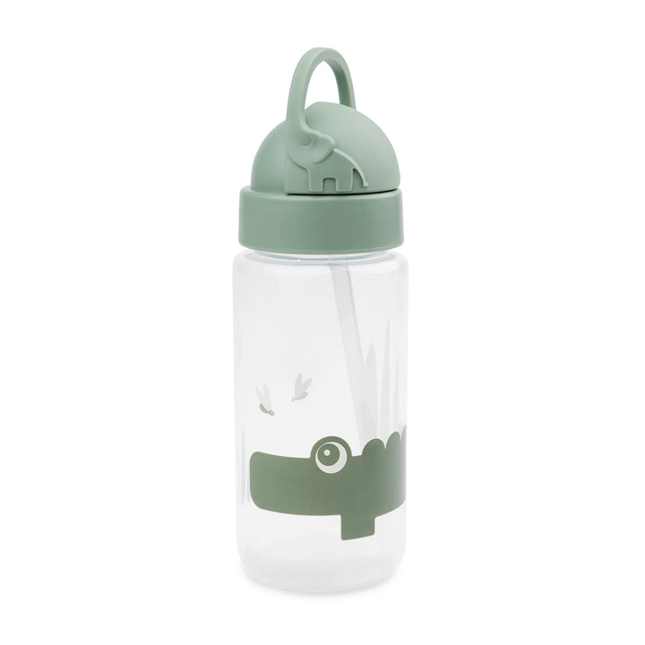 Done by Deer kids' water bottle with hide-away straw and Croco pattern.