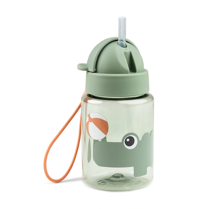 Done by Deer Kids Water Bottle With Straw - Croco Green