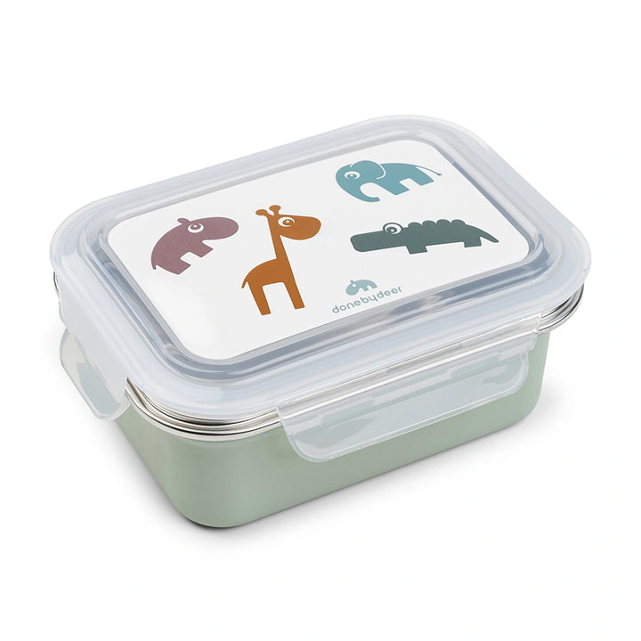 Done by Deer Metal Lunch Box - Deer Friends Green- 750ml