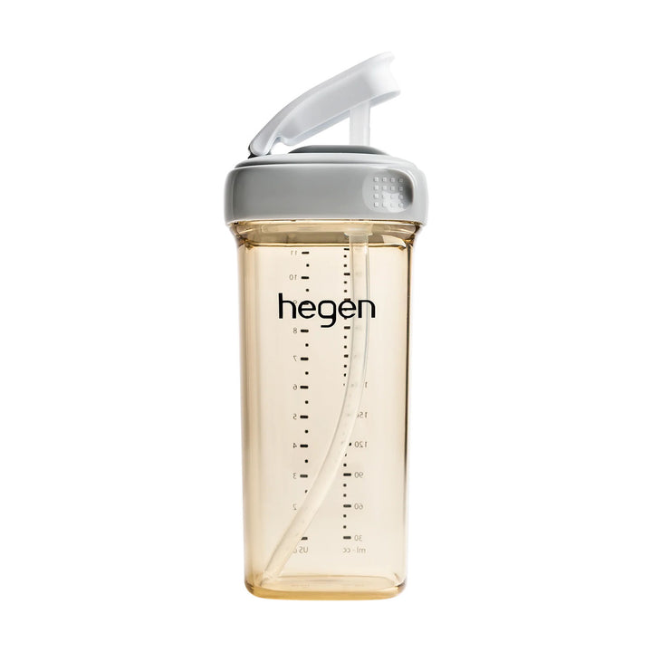 Grey Pink Hegen Straw Cup 330ml