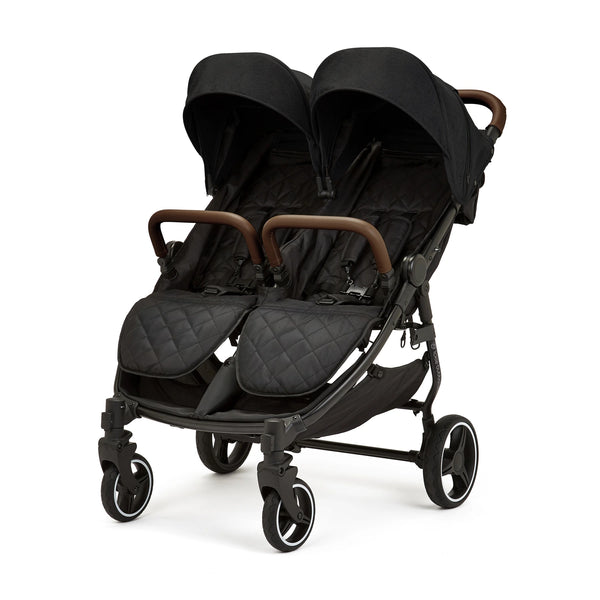 Ickle Bubba Venus Double Stroller - Black / Black / Tan