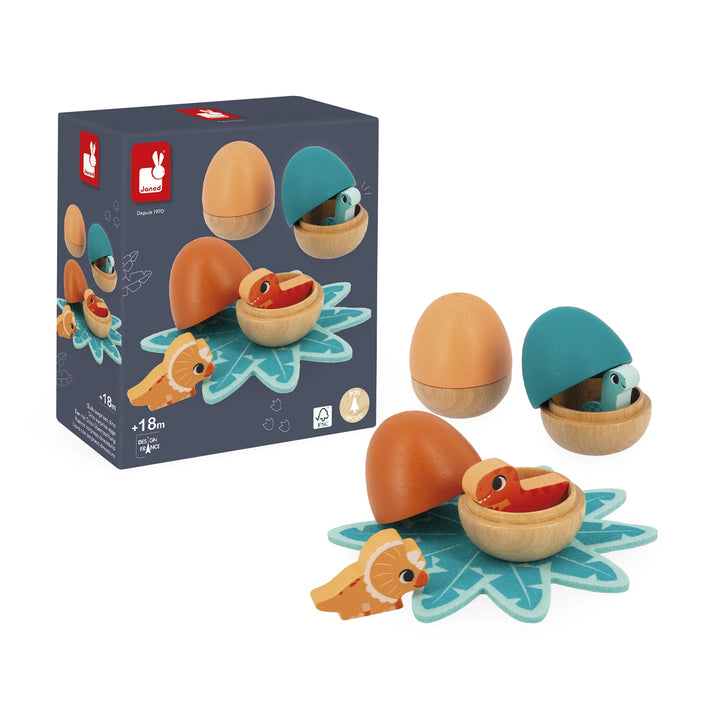 Janod Dino Surprise Eggs - Wooden Dinosaur Eggs