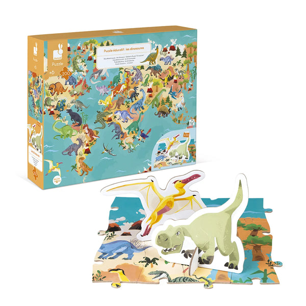 Janod Dinosaur Puzzle 200 Pieces - Educational Puzzle