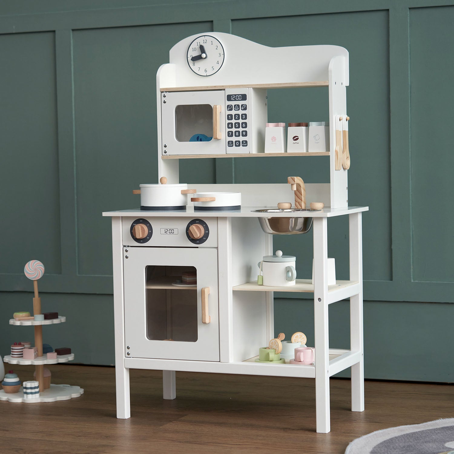 Kids play kitchen white deals