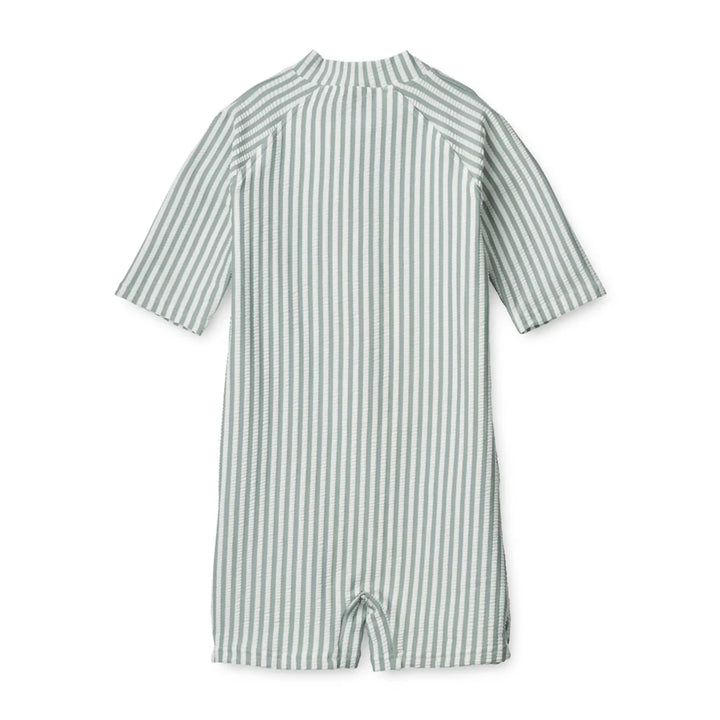 Lined front and back for extra warmth in kids swim jumpsuit