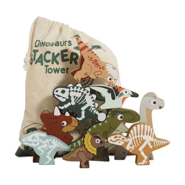 Le Toy Van Dinosaur Stacking Toy with Bag.