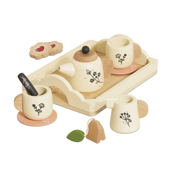 Le Toy Van Wooden Tea Set & Tray - 12 Piece.