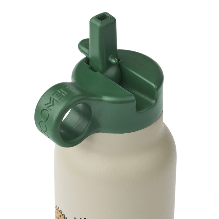 Liewood kids drinking bottle with loop handle for easy carrying.