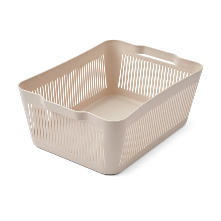 Liewood stackable storage baskets for clothes and toys.