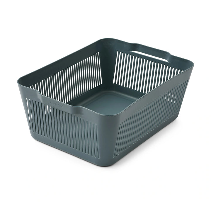 Liewood stackable storage baskets for clothes and toys.