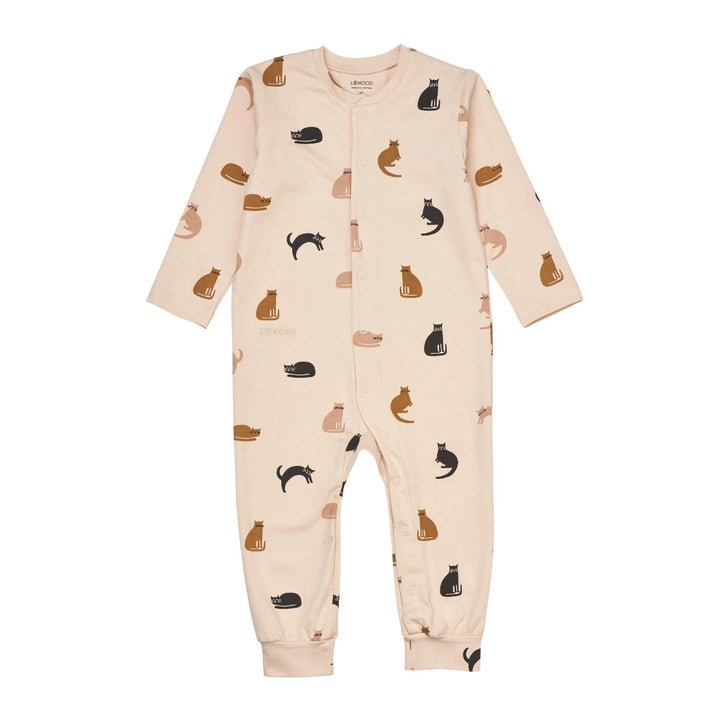 Liewood Birk Pyjama Jumpsuit - Miauw/Apple Blossom Mix