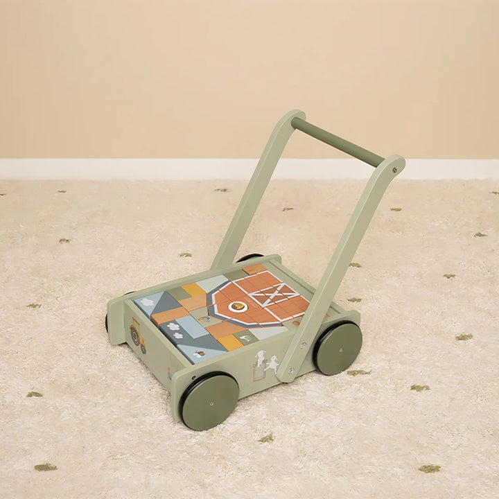 Little Dutch wooden blocks and trolley baby walker