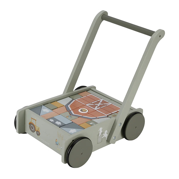 Little Dutch Wooden Blocks & Trolley - Little Farm