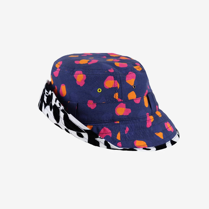 kids navy leopard print sun hat