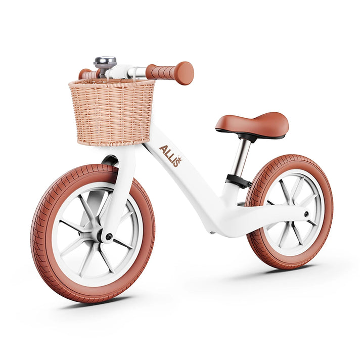 White Black Balance Bike for 2 Year Old with Basket & Bell