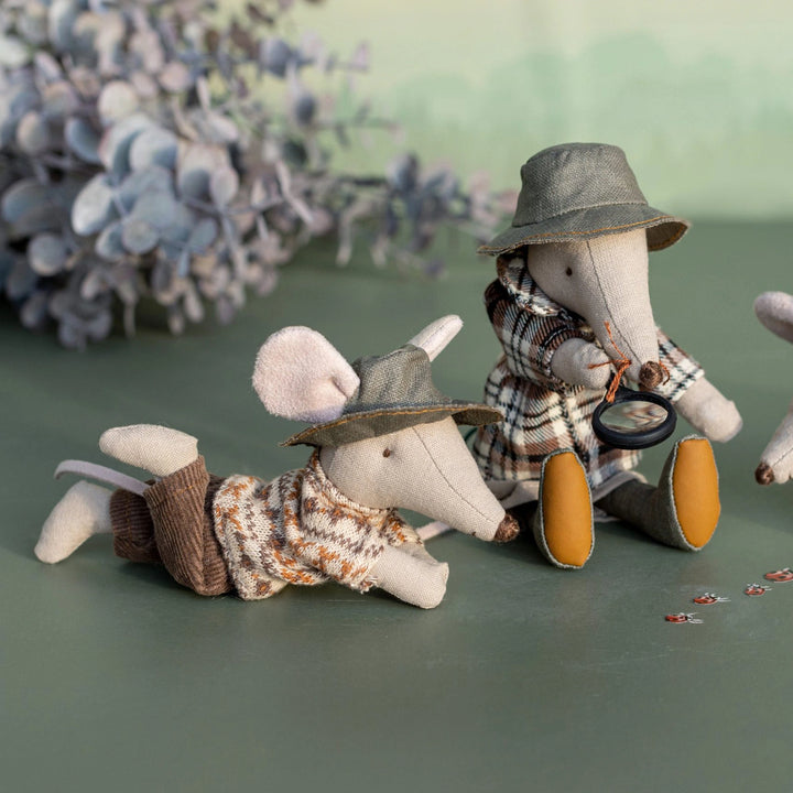 Maileg hiker mouse in outdoor gear