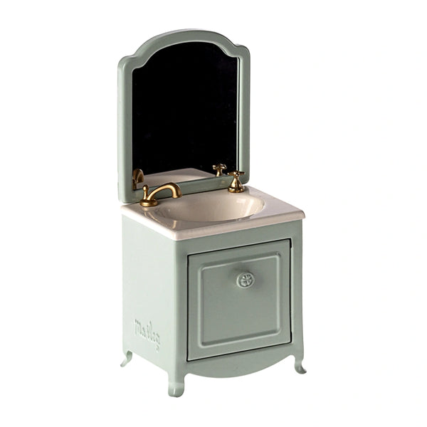 Maileg Miniature Sink Dresser with Mirror for Mouse - Mint