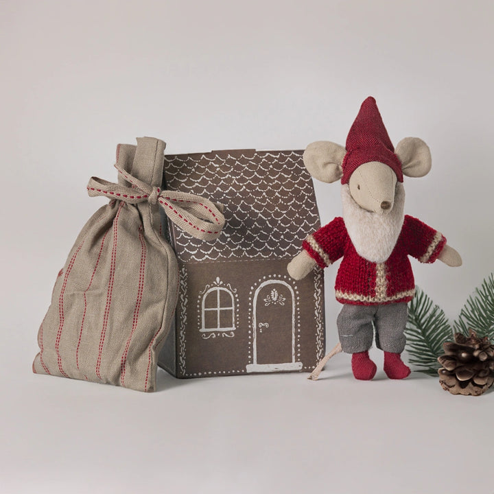 Adorable Maileg Xmas Santa with sack of presents.