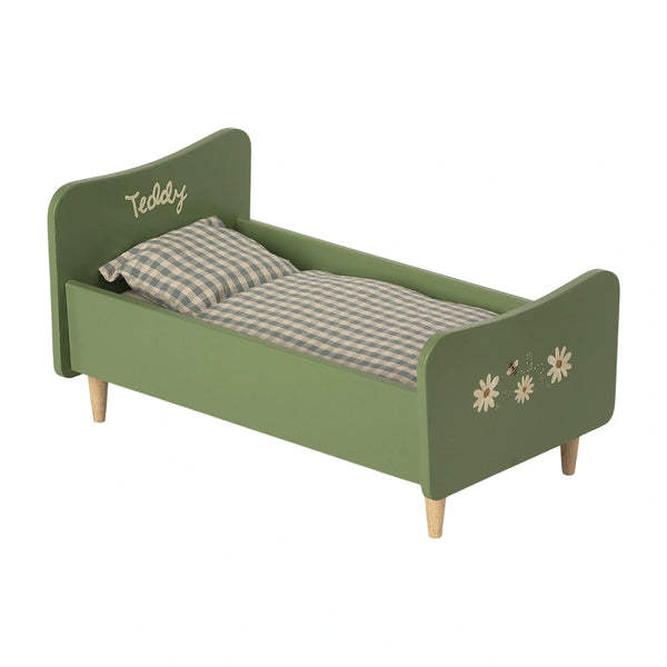 Maileg Wooden Bed for Teddy Dad - Dusty Green