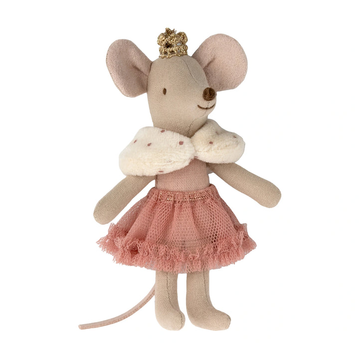 Maileg princess mouse ready for sleep in matchbox.