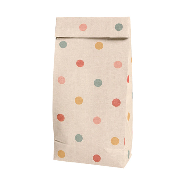 Maileg gift bag with multi-colored polka dots for stylish gift wrapping