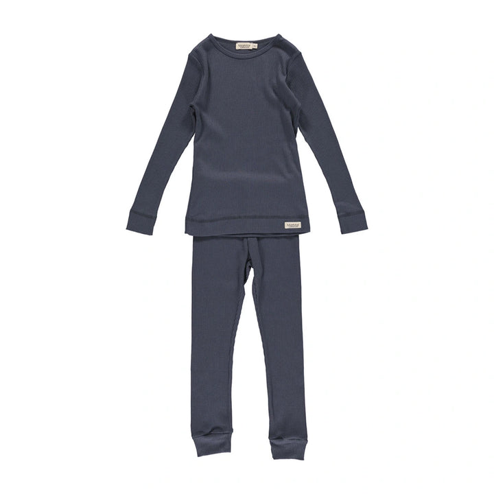 MarMar Copenhagen Kids Pyjamas Set - Long T-Shirt with Leg - Blue