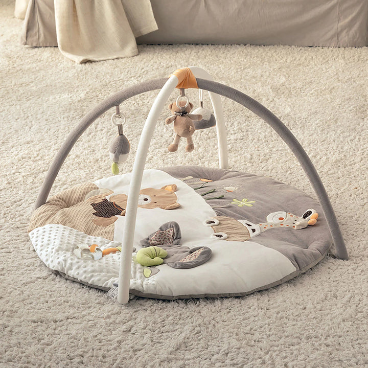 MiniDream Baby Play Gym set up in a nursery comes with an anti-slip surface.