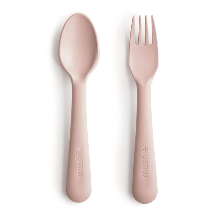 Mushie Fork and Spoon Set for Kids -  Blush