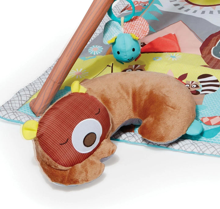 Forest-inspired infant play gym for tummy time