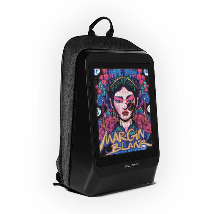 Small Smart Urban Pixel Art Laptop Backpack with LED.