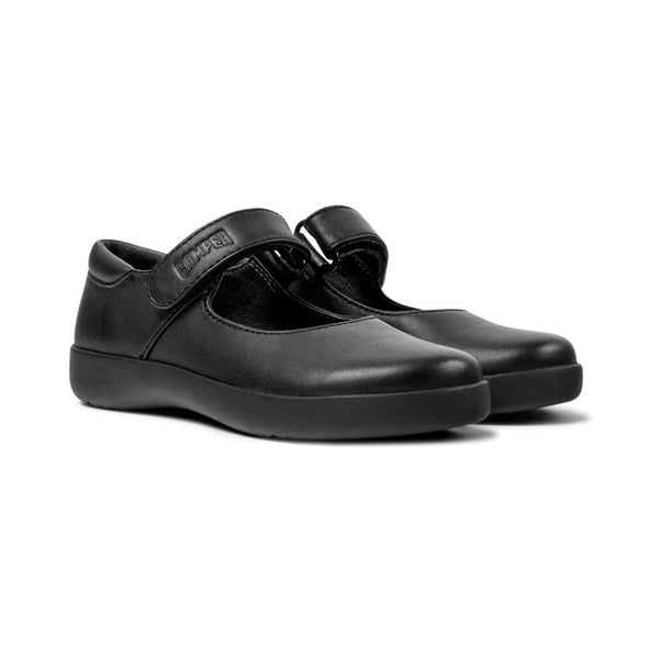 Spiral Comet Black Leather School Shoes