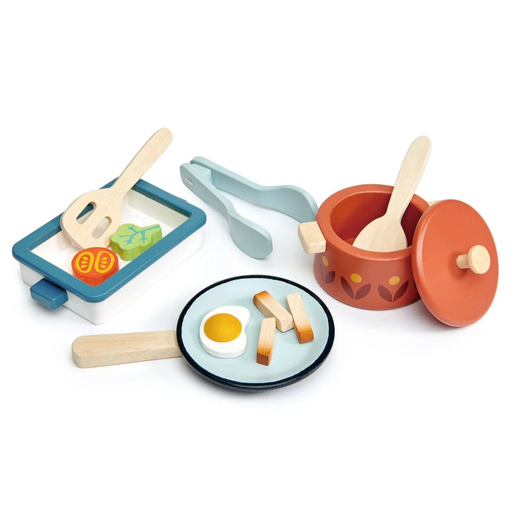 Tender Leaf Pots and Pans Set - Wooden Kitchen Accessories