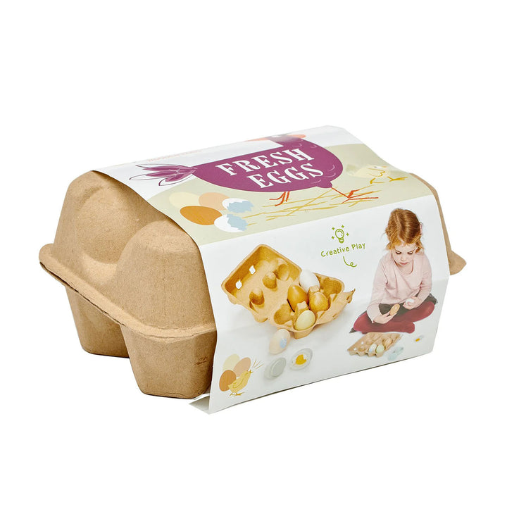 Tender Leaf wooden egg toy set in carton