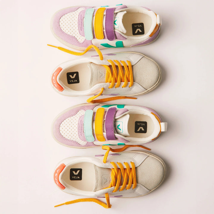 Veja Kids Trainers ESPLAR LACES in white and orange.