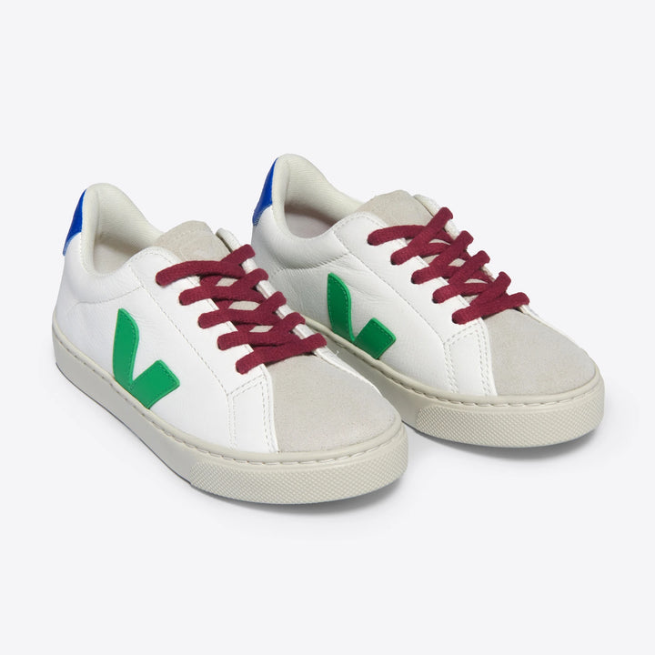 Veja Kids Trainers ESPLAR LACES in white and leaf paros.