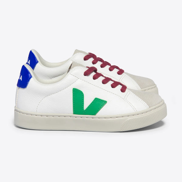 Veja Trainers for Kids - Esplar Laces - White Leaf Paros