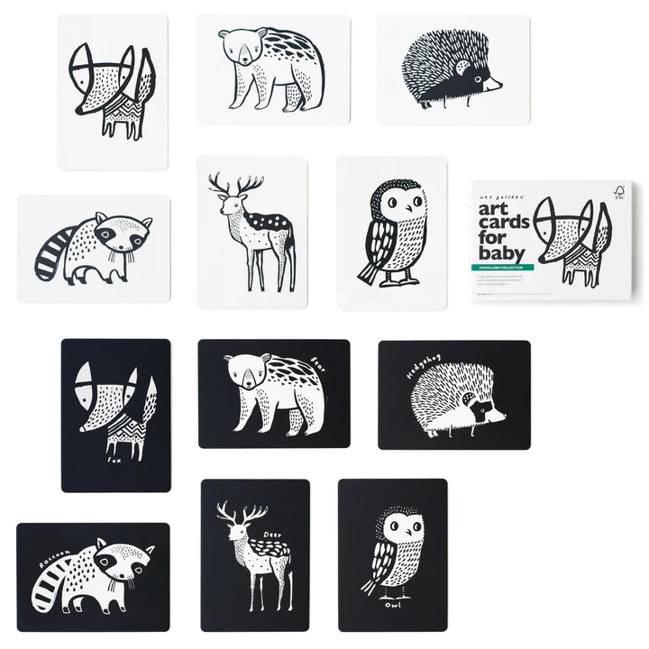 Wee Gallery Black & White animal Cards are great for babies to use for sensory play.