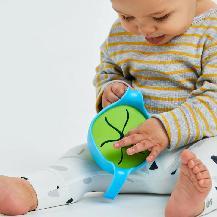 Child using the B.Box XL Bowl & Straw (Ocean Breeze) for soup