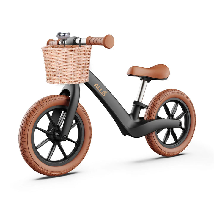 Black Balance Bike for 2 Year Old with Basket & Bell