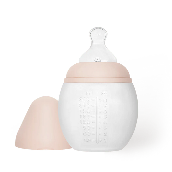 Anti-Colic 240 ml Medical-Grade Silicone Baby Bottle 2-9m | Nude