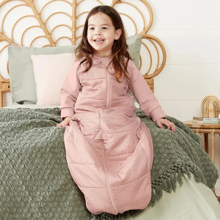 Girl wearing sleeping sack berries 3.5 TOG ergoPouch