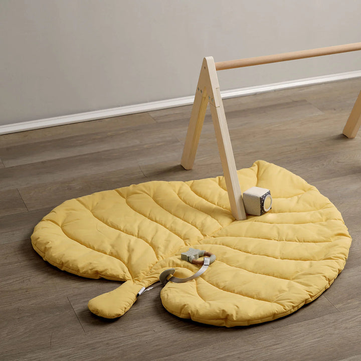 Mustard Leaf Play Mat for Babies with wooden gym