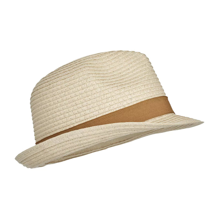 olden Caramel Fedora: Made from natural paper and nylon for durability and style.