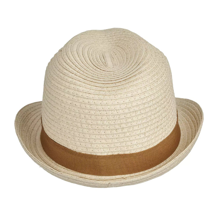 Liewood Doro Fedora Summer Hat in Golden Caramel: Stylish straw fedora with chic webbing accent.