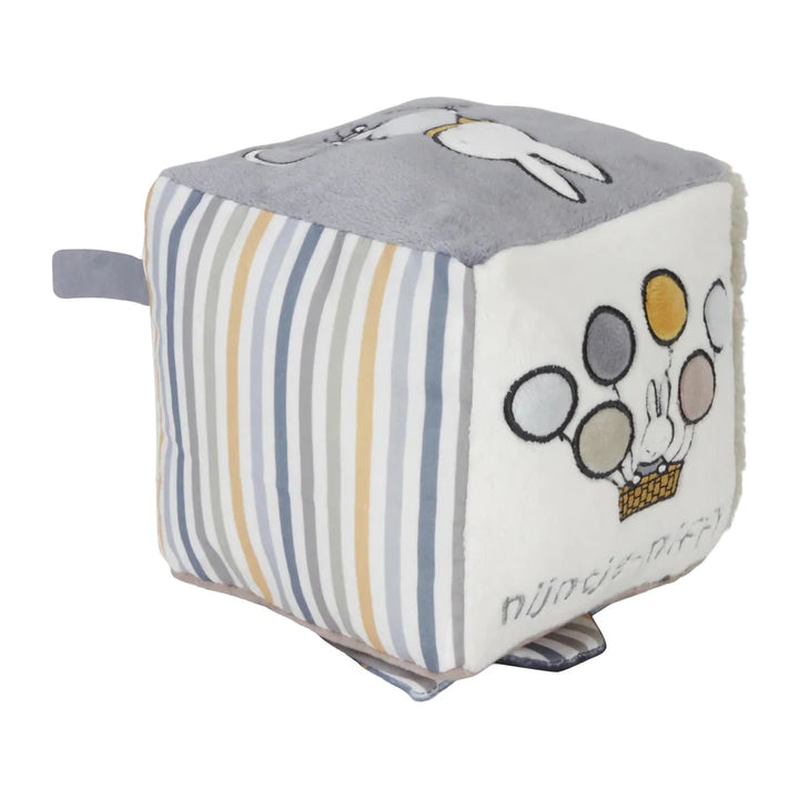 The soft baby cube features Miffy characters and tactile labels.